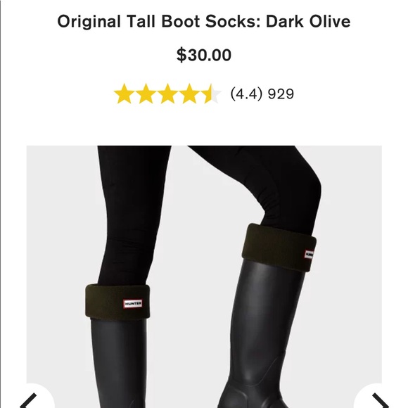 HUNTER Navy Tall Rain Boots with Fleece Socks, Bag - Picture 14 of 15